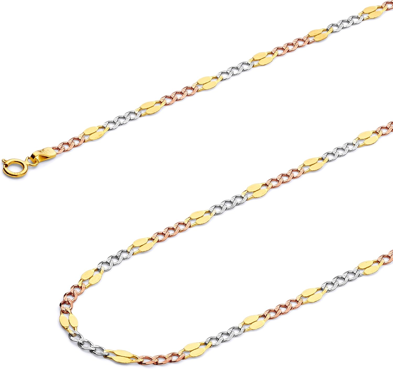 GoldenMine Fine Jewelry Collection 14k Tri Color Gold 3.7mm