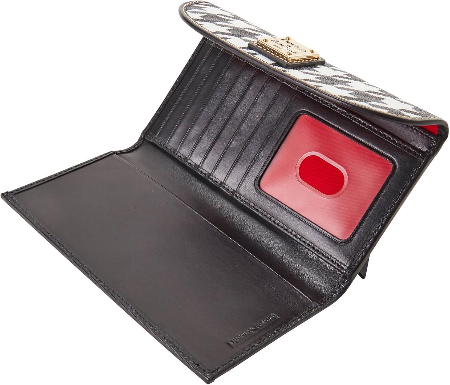 Dooney & Bourke Handbag, Houndstooth Continental Clutch - Black