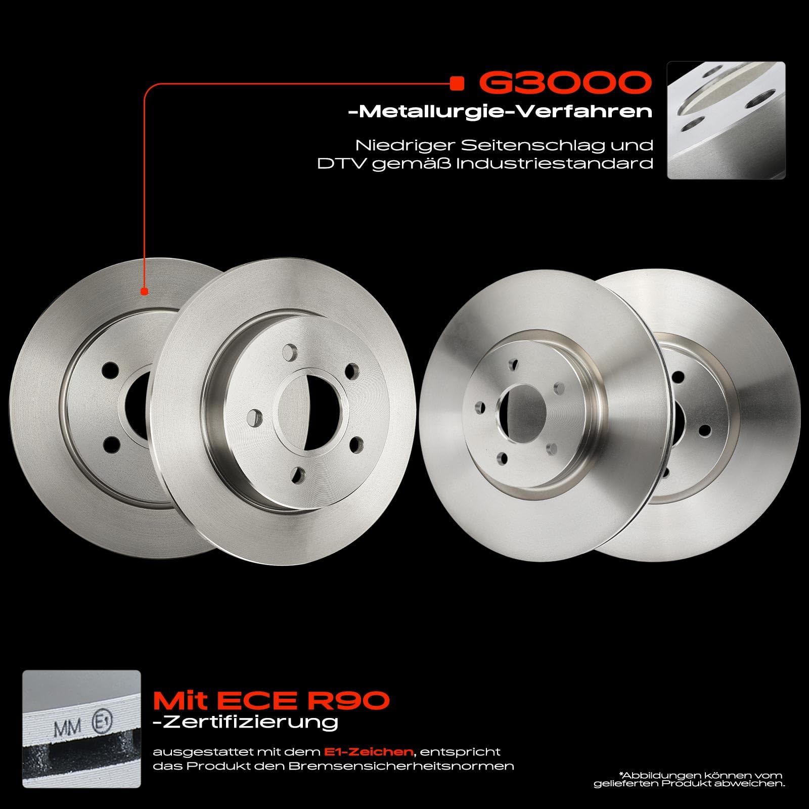 Frankberg 4x Bremsscheiben + 8x Bremsbeläge Vorne Hinten 1233679, 1360254 | Kompatibel mit Focus II Turnier DA DS FFS, Focus II Cabriolet, C-Max DM2, Focus II DA DP HCP, Focus II Stufenheck DB DH FCH