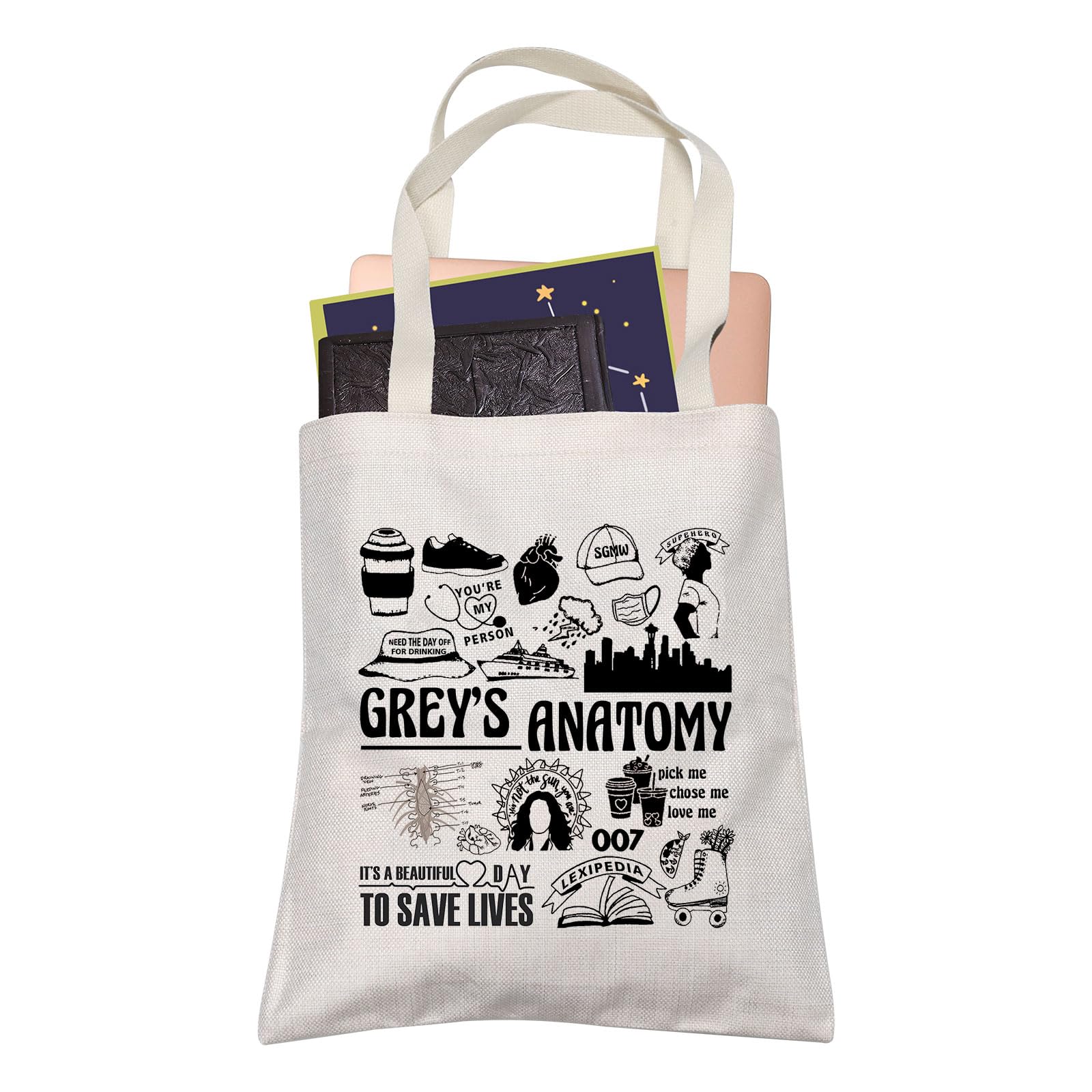 Earthwise Reusable Shopping Tote Bags – Pack Of 6, Medium, Fun Friends Design, Foldable & Water-Resistant