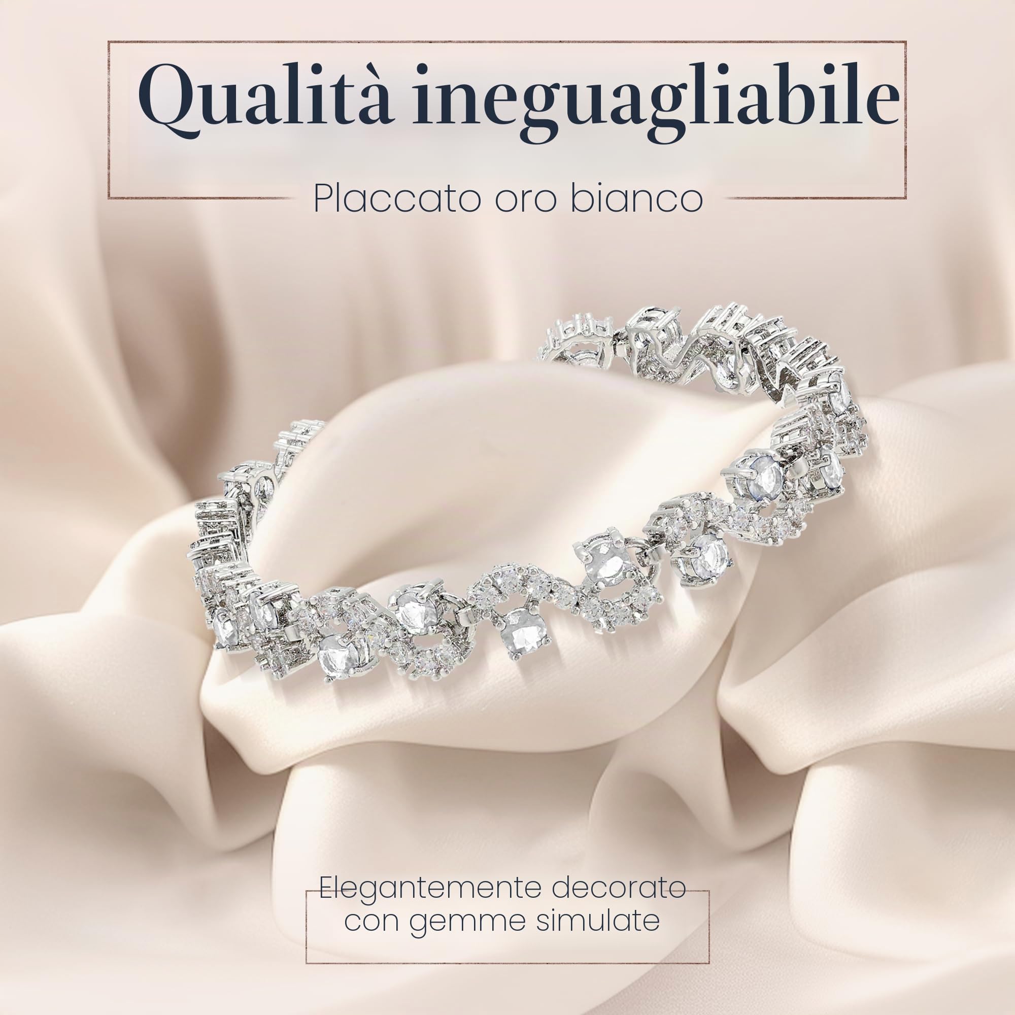 Crystalline Azuria 18ct Placcato Oro o Giallo Bracciale Tennis per Donne Bracciale Tennis Con Cubic Cristalli di Zirconi per Donne e Bambina in Scatola di Gioielli