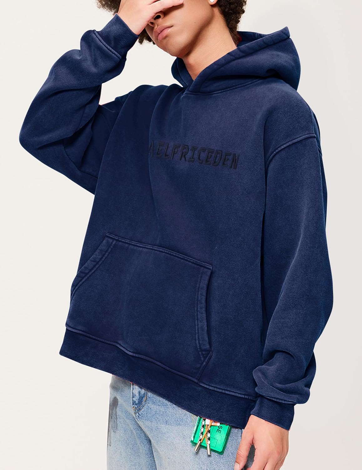 Aelfric Eden Hoodies Mens Acid Wash Hoodie Oversized Vintage Heavyweight Cotton Fleece Hooded Pullover Sweatshirt - Image 2