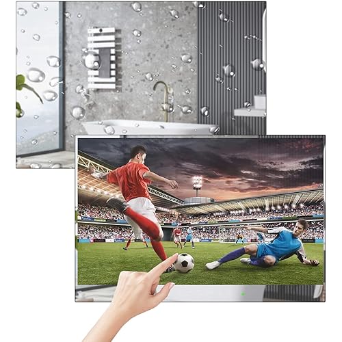 elecsung 22inch Smart Mirror Bathroom TV 1080P IP66 Waterproof Android 11.0 System with Integrated HDTV(ATSC) Tuner, Built-in Speakers, Wi-Fi and Bluetooth,TBLS11014, 2026 Model