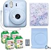 Cámara instantánea Fujifilm Instax Mini 12 azul pastel + paquete de valor Fuji Film (40 hojas) + accesorios Shutter, incluye estuche compatible, álbum de fotos con cuentas de arena movediza de 64 bolsillos 1