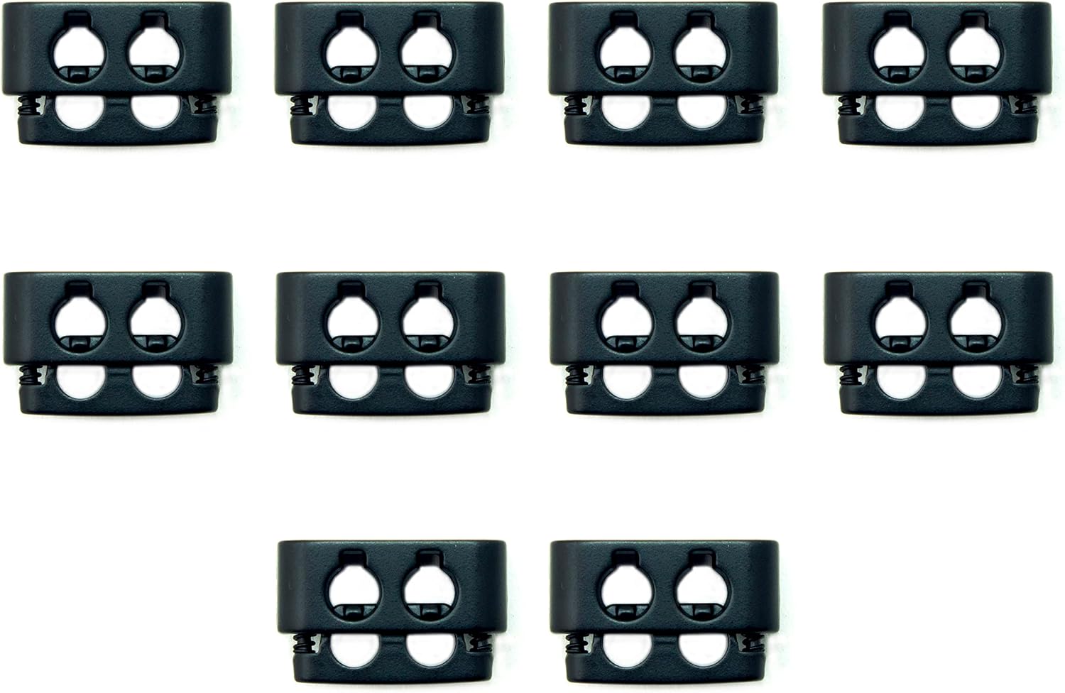 HAND® T6005 Set of 10 Black Metal Hoodie Cord Locks Toggles - Hole Diameter 5 mm