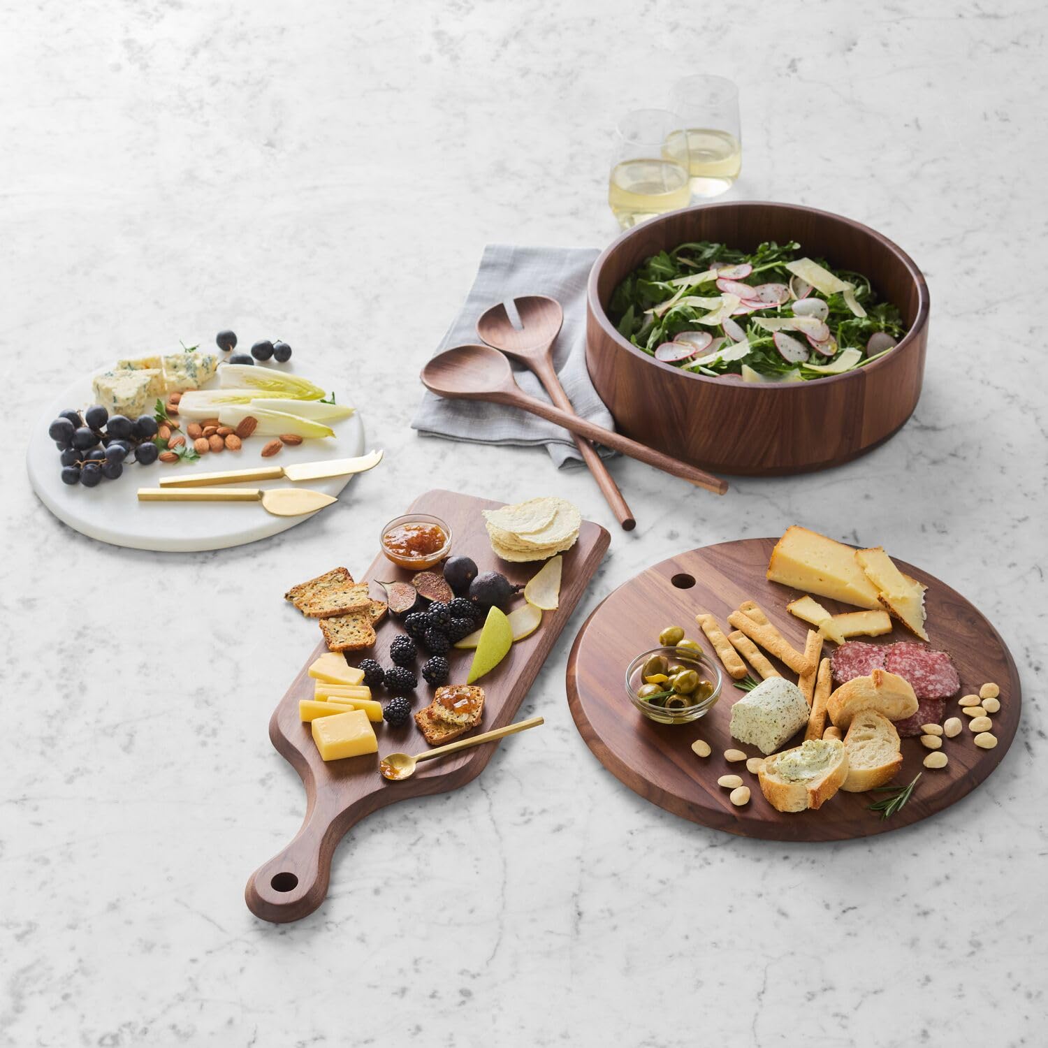 Sur La Table Black Walnut Servers, Set of 2, Brown