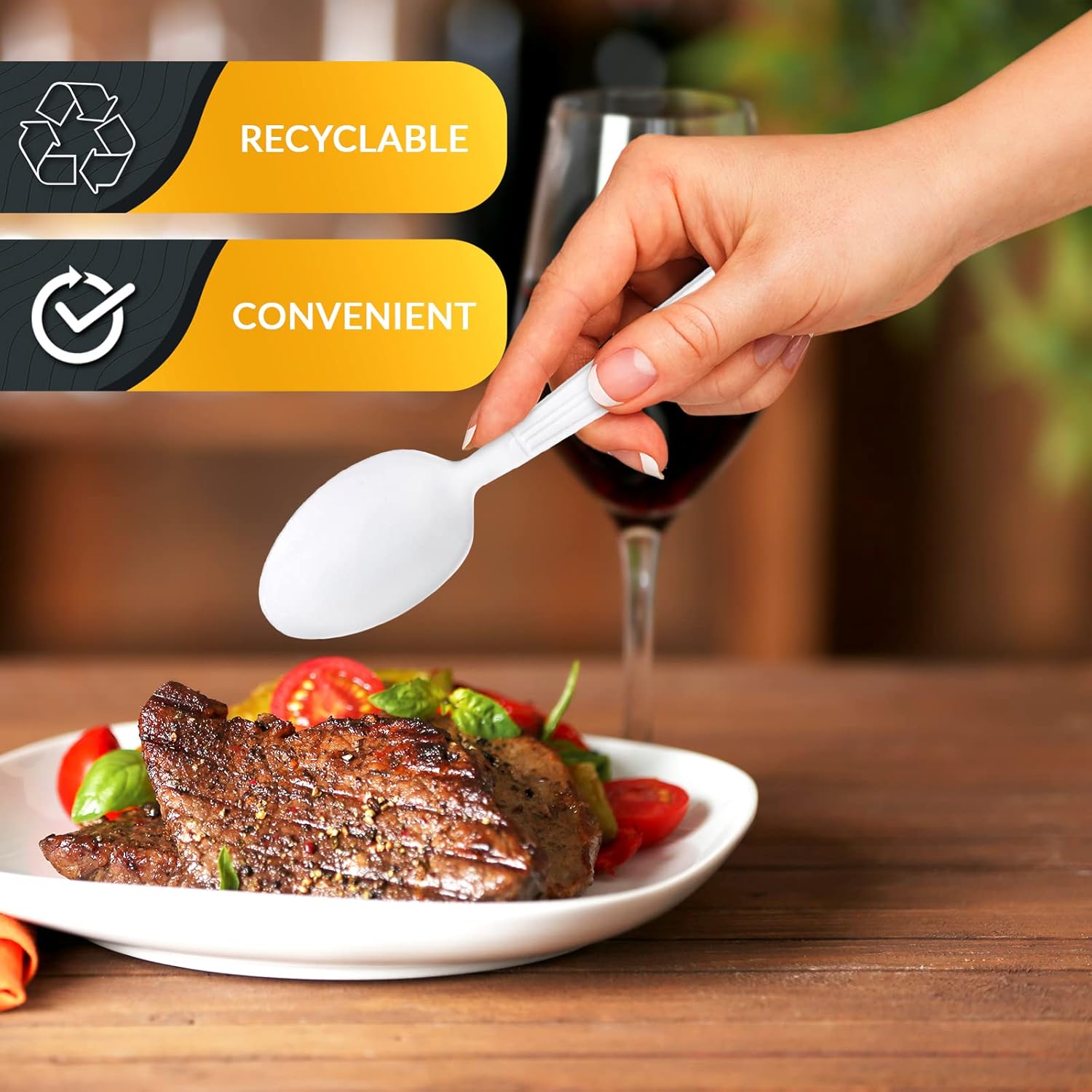 PAMI Heavy Weight Disposable Plastic Knives [200-Pack] - Bulk King Size Deluxe White Plastic Silverware For Parties, Weddings, Catering Food Stands, Takeaway- Heavy-Duty Single-Use Partyware Knives : Health & Household