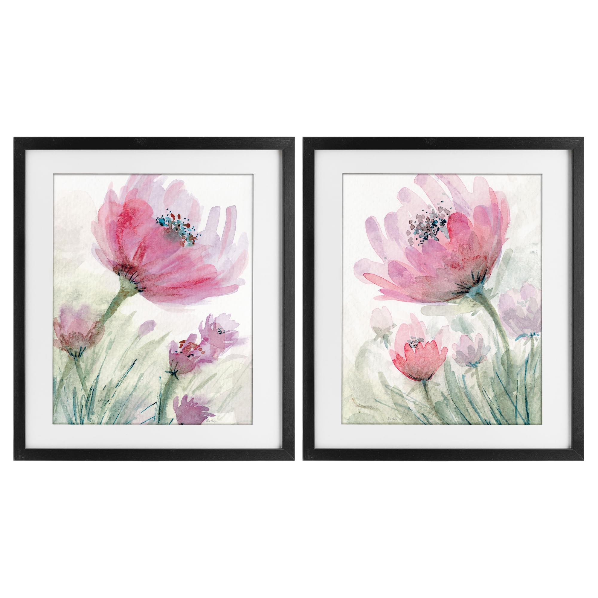 Stupell Industries 'Speckled Flower Stamens', 2pc Framed Print Under Glass Set, Black, 17 x 21 Inches, Easy to Hang and Sturdy, Made in USA, by Patti Bishop
