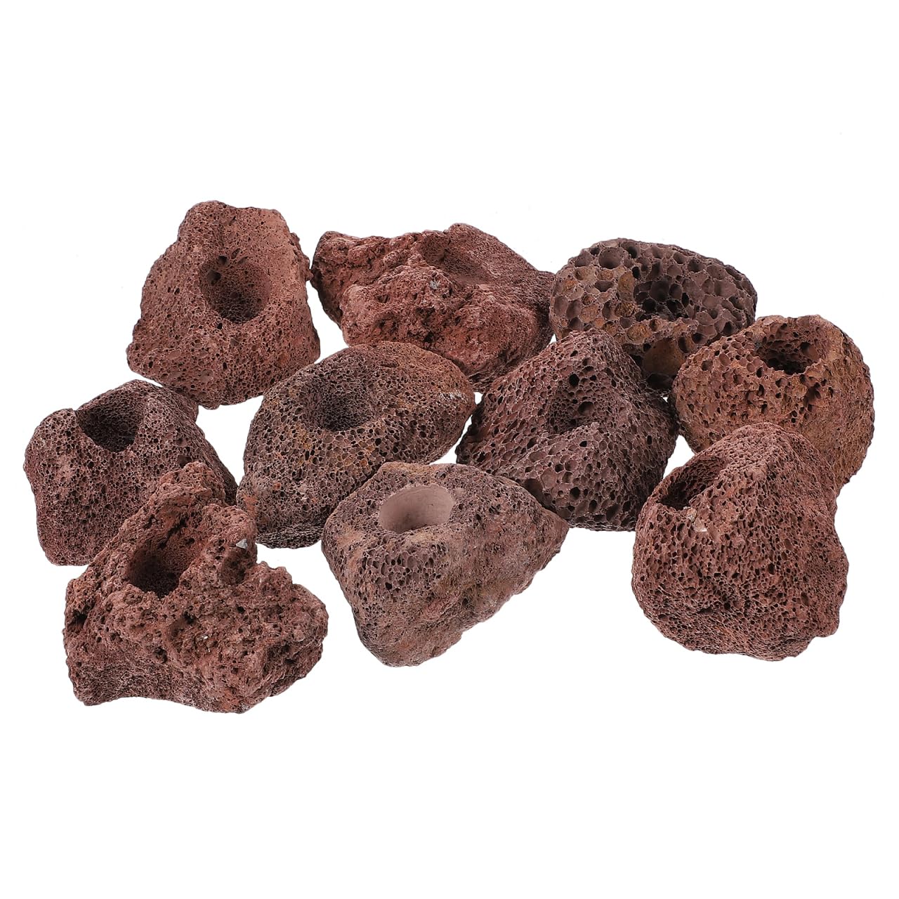 Cenyo balacoo 10Pcs Aquarium Lava Rocks Volcanic Lava Stones Decorative Rocks Fish Tank Filter Material Underwater Landscape Ornament Loose Beads for Plant Pot Bonsai Decor