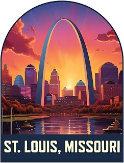 Saint Louis Missouri Design B Souvenir Decorative Flat Magnet 2-Inch