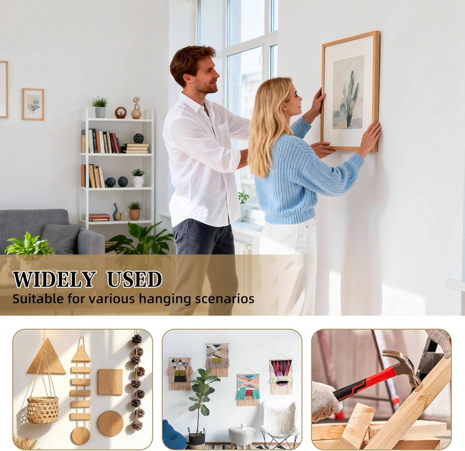 Set of 150 Steel Nails (20/25/30/40 mm) Stainless Steel Nails Picture Nails with Box Nails for Brick Plaster & Wood Stainless Steel Nails No Drilling