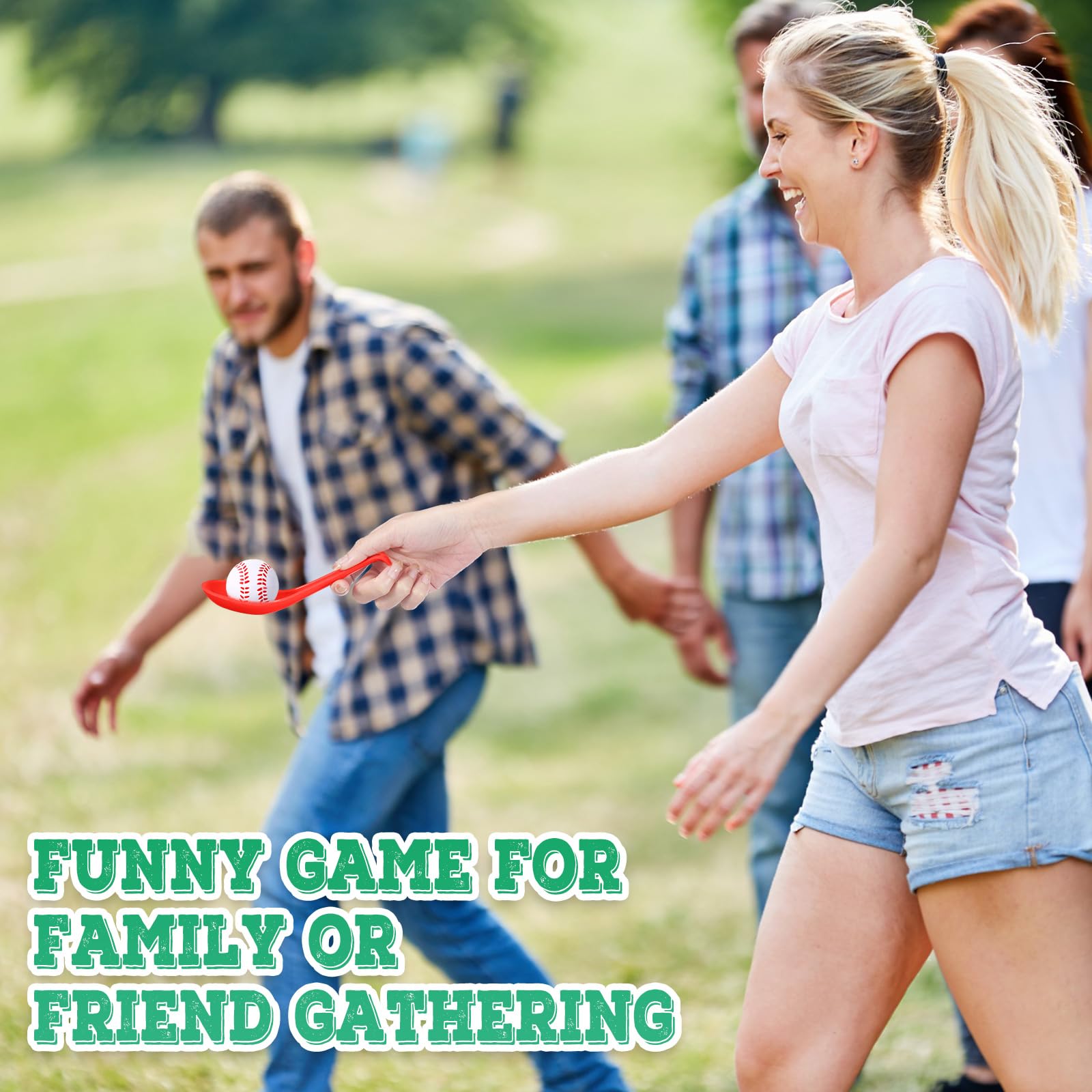 PullCrease 12 Pack Baseball Theme Party Game Spoon Relay Race Toy Set for Kids Adults Baseball Foam Ball and Spoon Race Game for Sports Party Indoor Outdoor School Class Birthday - Image 6