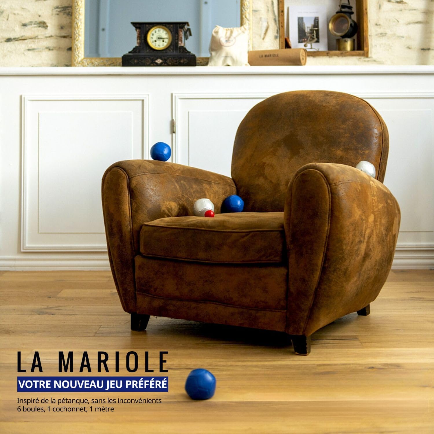 LA MARIOLE - Jeu de Boules de Pétanque Tout Terrain Intérieur Extérieur Indoor Outdoor - Pack Officiel V4