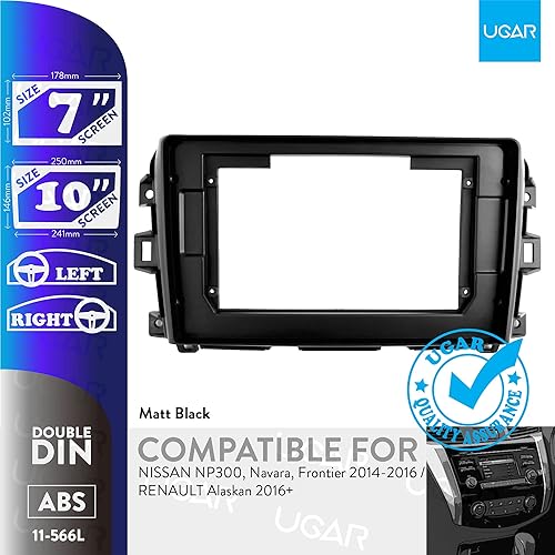 Miniatura 2 de UGAR Kit de montaje de instalación de tablero estéreo de radio estéreo de 7 pulgadas / 10 pulgadas compatible con Nissan NP300, Navara, Frontier