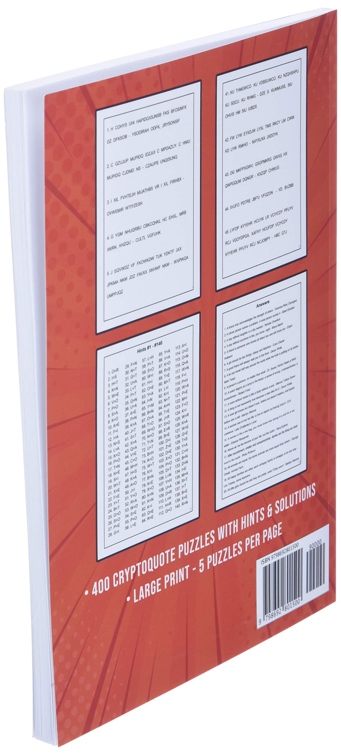 Snapklik.com : Cryptograms Puzzle Books For Adults: 400 Large Print  Cryptoquotes / Cryptoquips Puzzles