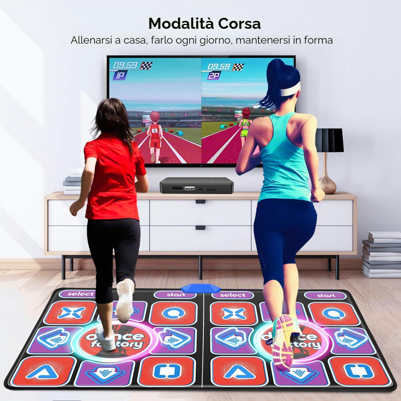 Aomdom Tappeto da Ballo per Bambini e Adulti, Modello Migliorato, Doppio Tappetino da Ballo Musicale Antiscivolo e Durevole, con Ricevitore Senza Fili, Senza Fili con 200 Giochi e 100 + Musica (166 x
