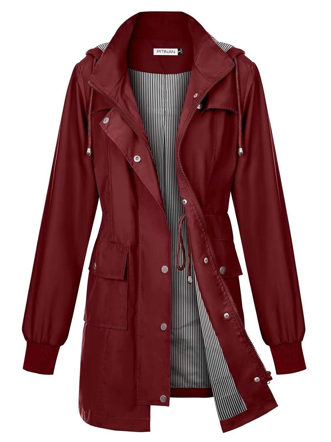PITINAN Waterproof Rain Jacket for Women, Hooded - Image 7
