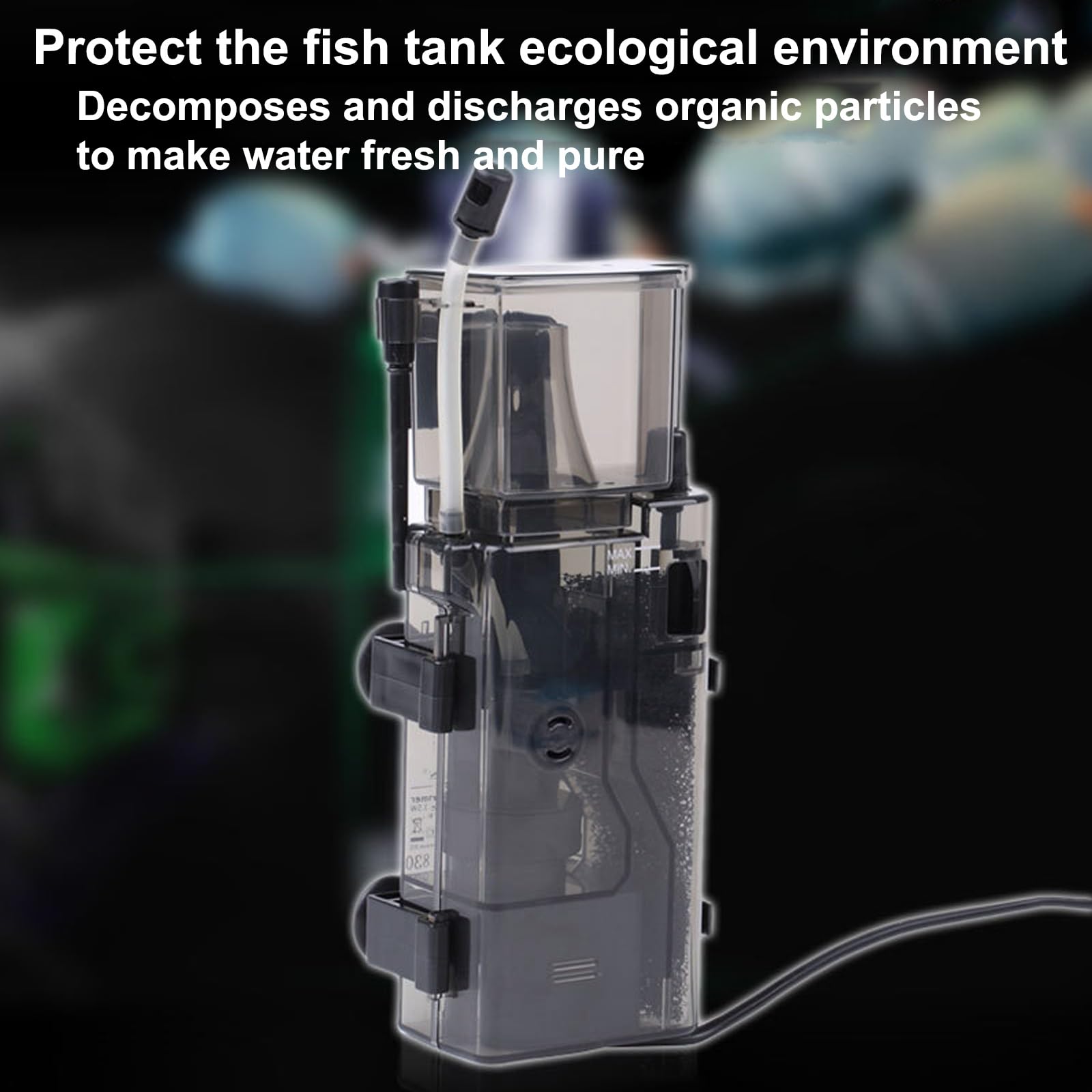 Écumeur de protéines de Surface pour Aquarium, Filtre à écumeur de Surface, décompose et élimine Les Particules organiques, pour Une Eau fraîche et Pure, idéal pour Les Aquariums d'eau de mer