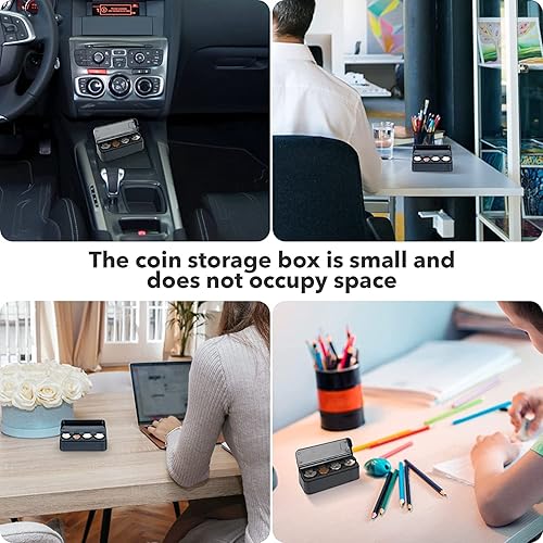 Miniatura 4 de Organizador portátil de monedas para automóvil, caja de almacenamiento de monedas para automóvil, organizador de cambio de monedas, dispensador de