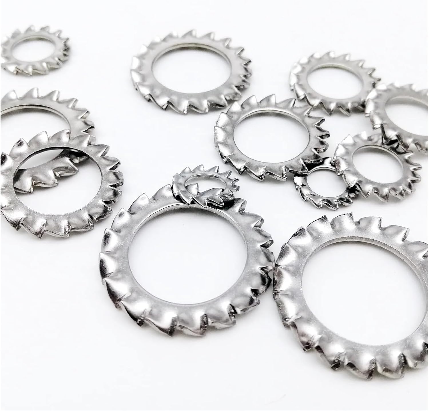 Serrated Tooth Gasket, 304 Stainless Steel External Toothed Serrated Lock Washer Gasket(M24)