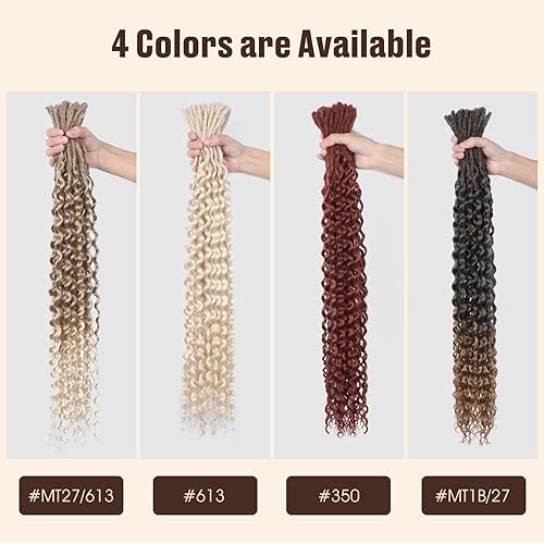 Miniatura 5 de WIGNEE Extensiones de rastas onduladas de doble punta, 20 hebras, extensiones de rastas de puntas rizadas, extensiones de rastas de 24 pulgadas,