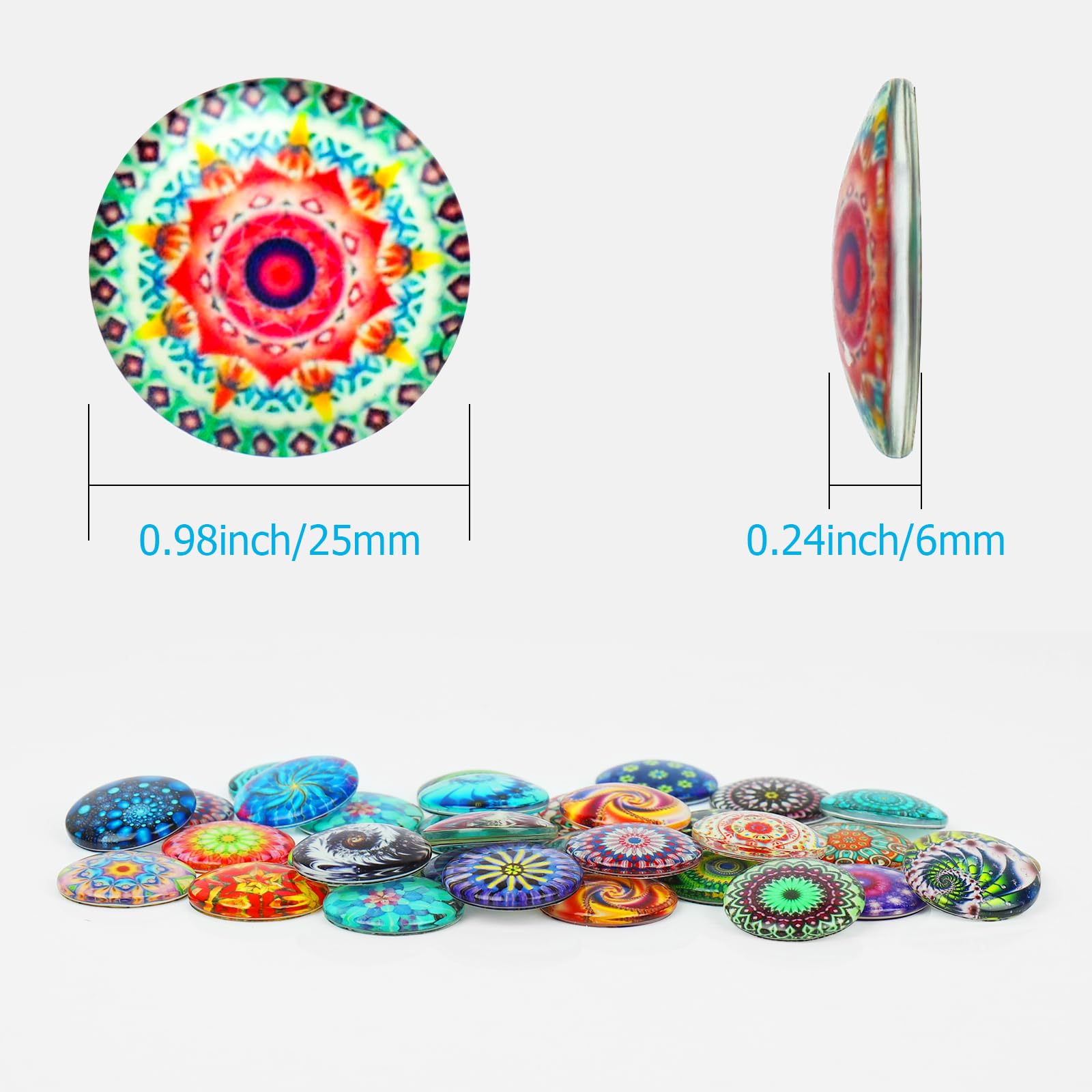 VORHOT 100 Sztuk Świecące w Ciemności Kolorowe Kamienie 25 mm