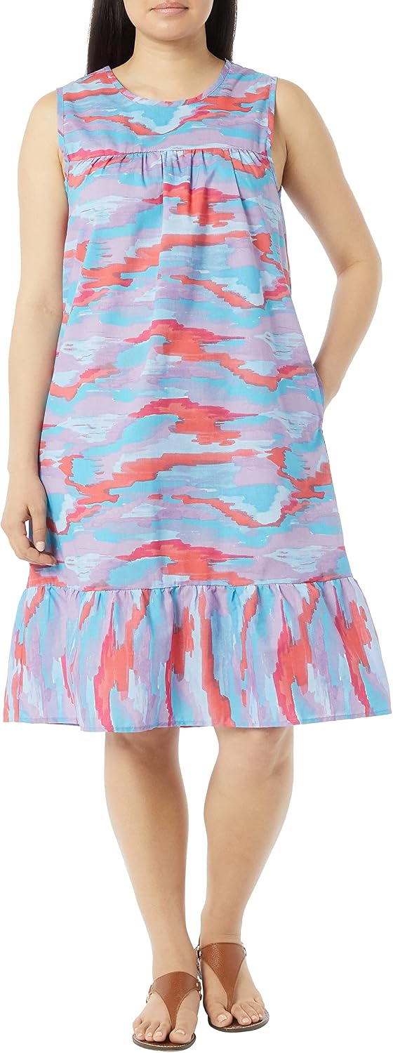 AmeriMark Womens Breezy Casual Sundress Beach Coverup Sleeveless with Side Pocket