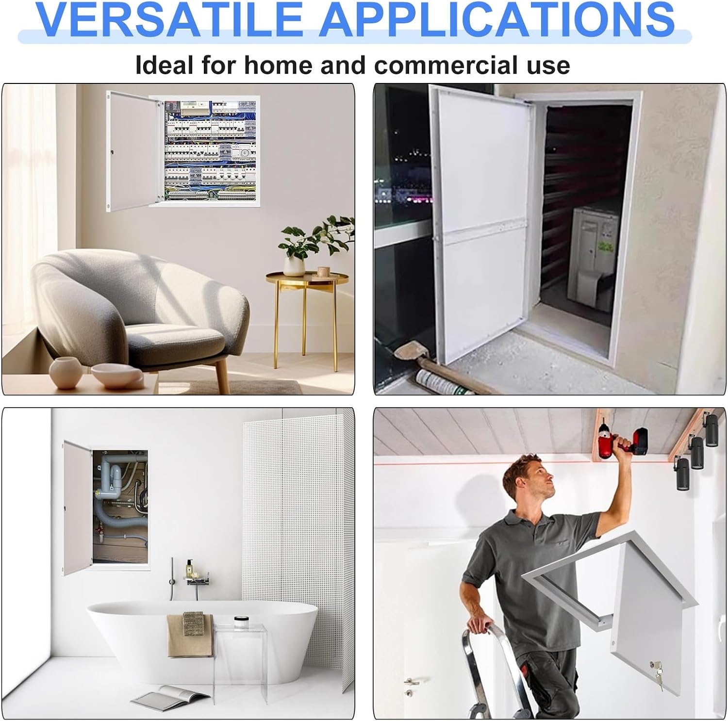 Paintable Access Panel with Lock - Easy Access Doors for Gas, Water, Electricity - Hidden Hinges Inspection Hatch for Drywall, Wall & Ceiling (22x24in/56x61cm)