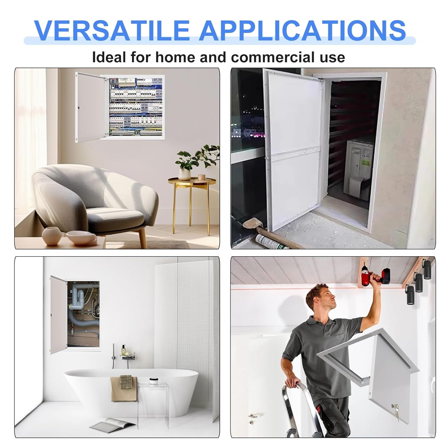 Paintable Access Panel with Lock - 28x20in Inspection Hatch for Drywall, Ceiling & Wall - Ideal Electrical & Plumbing Service Door, Fuse Box Cover Cabinet