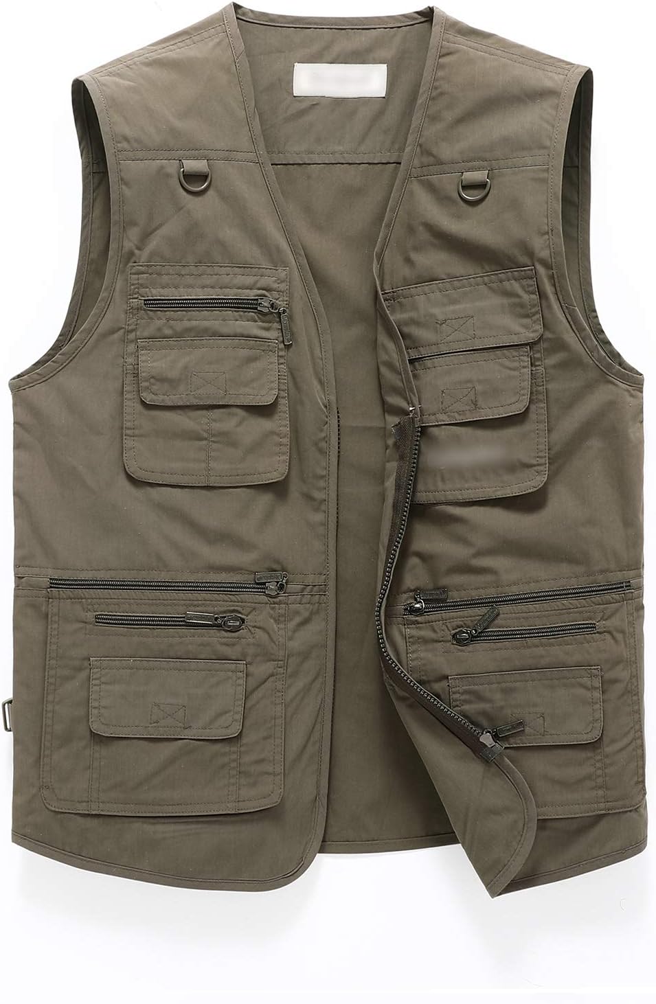Men's Casual Safari Travel Vest 16 Pockets Outdoor Work Vest Sleeveless Jacket Fishing Hiking Photograph