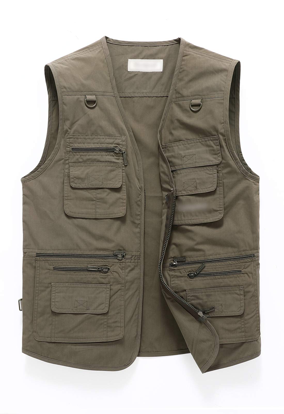 Men's Casual Safari Travel Vest 16 Pockets Outdoor Work Vest Sleeveless Jacket Fishing Hiking Photograph