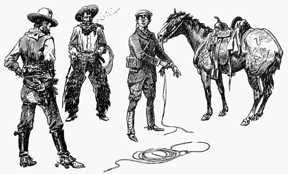 Russell Tenderfoot NInitiation Of The Tenderfoot Drawing By Charles M Russell (1864-1926) Poster Print by (24 x 36)