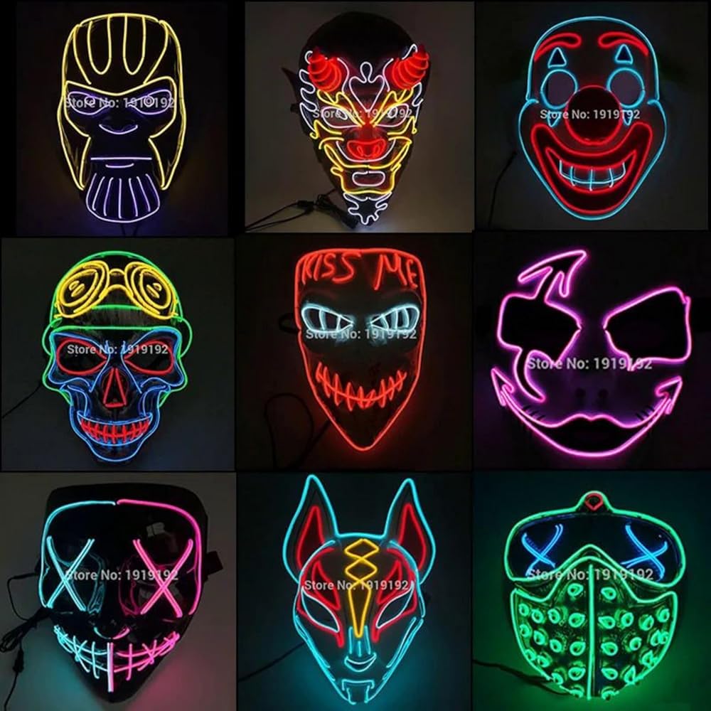Amazon.com: HAMAPI LED Cyberpunk Clown Mask - Light Up Smili Mask