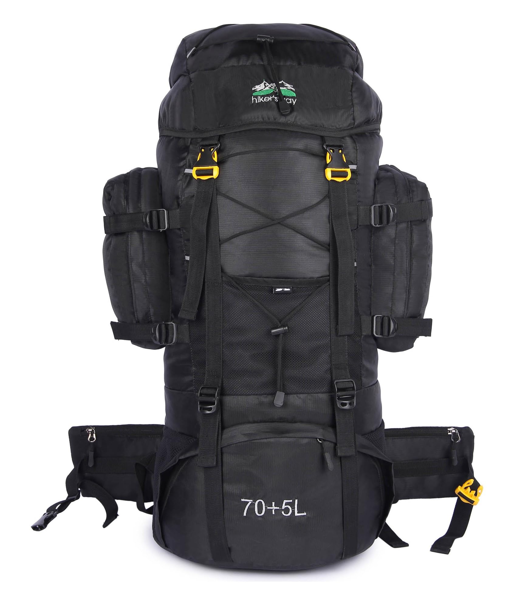 hiker's way 70+5 Ltrs Rucksack bags for men Trekking bag Travelling Bags for men and women with waterproof compartment & Rain Cover