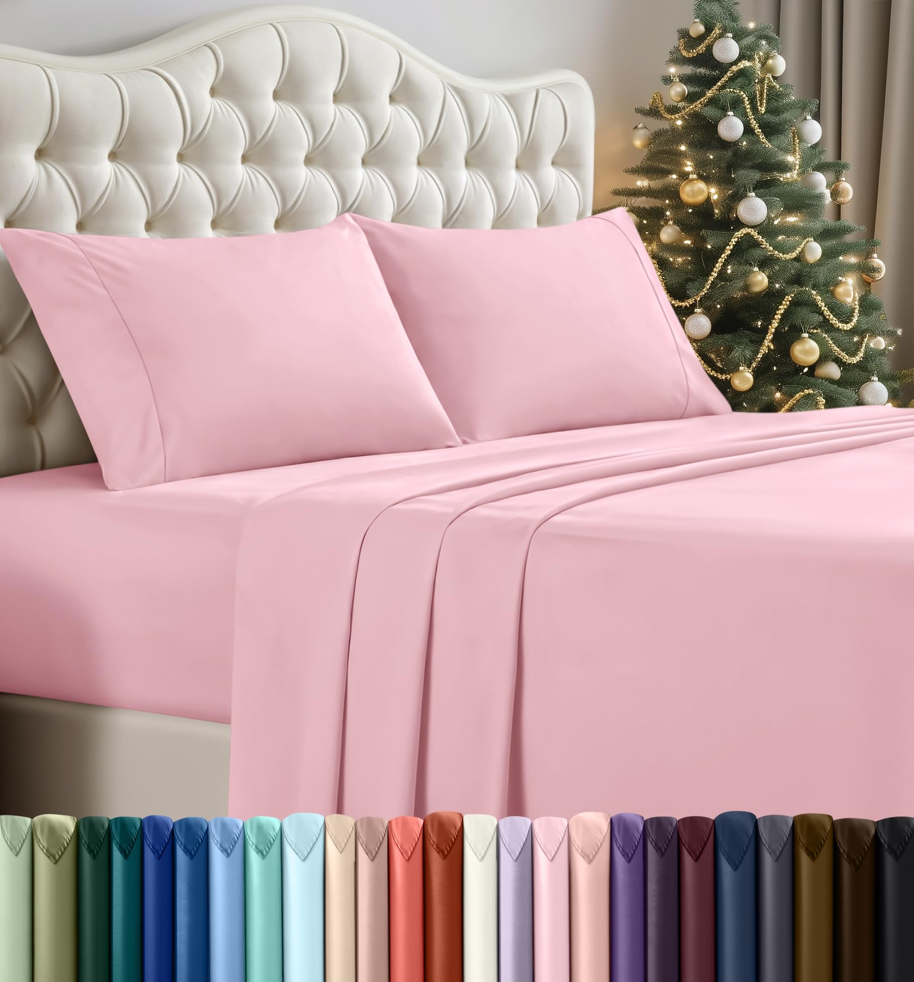 utopia bedding king bed sheets set - 4 piece bedding - brushed microfiber - shrinkage and fade resistant - easy care (crystal pink)