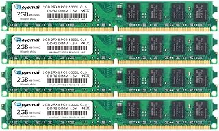 DDR2 PC2-5300, PC2-5300, DDR2 667, DDR2 Sdram DDR2 8GB Kit(4x2GB) DDR2 Ram 240-Pin 2RX8 1.8V CL5 DIMM DDR2 Memory RAM Module for Desktop