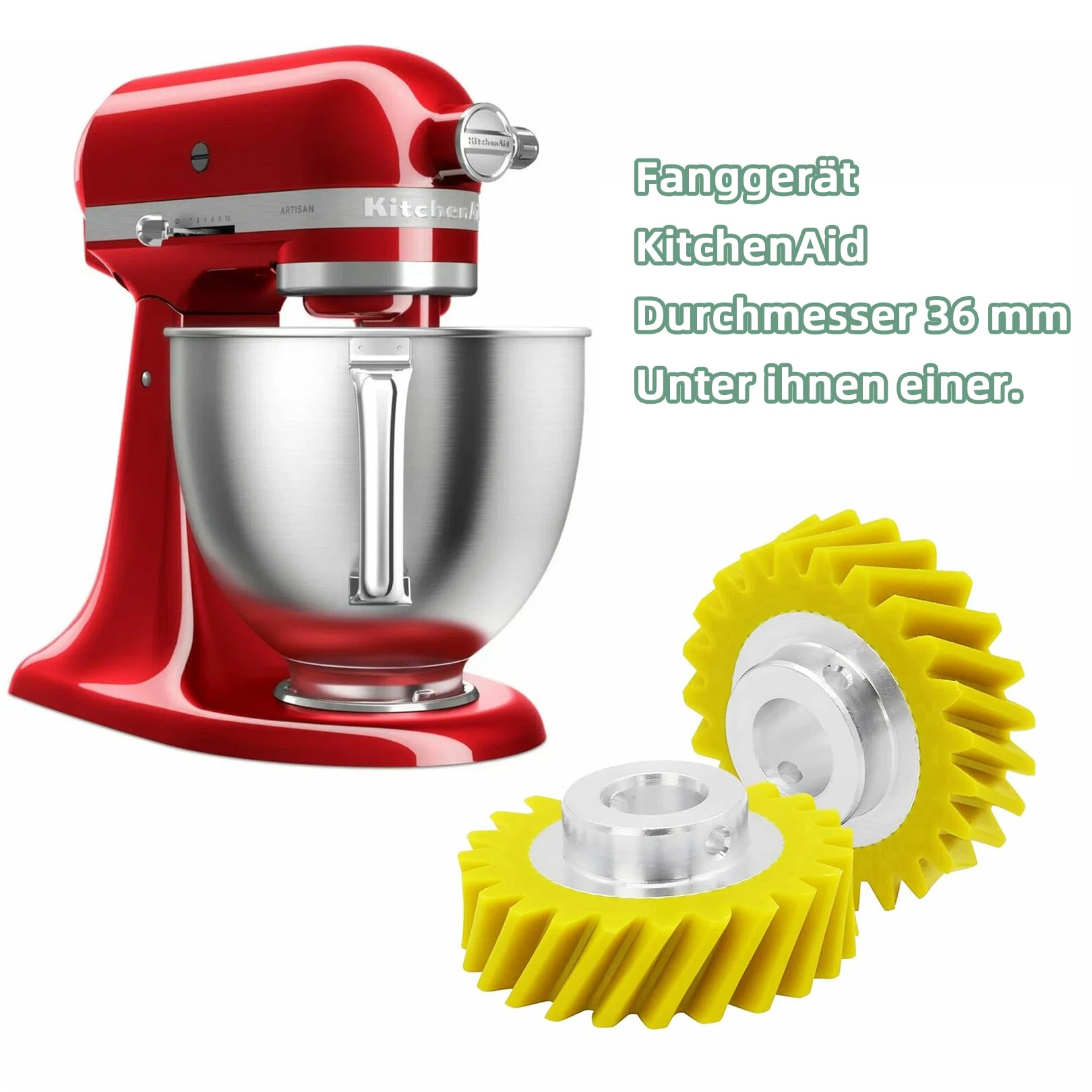 W10112253, ricambio per ingranaggi gialli, compatibile con mixer Kitchenaid, pezzi di ricambio per robot da cucina, per ingranaggi a vite senza fine, per 5KSM150 5KSM45 5KSM90 5KSM125 5KSM175 5KSM185