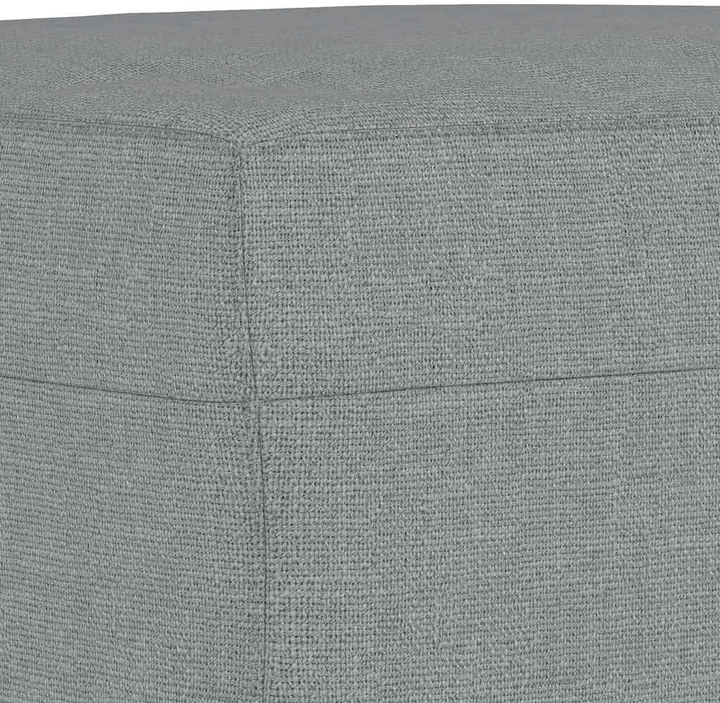 vidaXL Footstool, Fabric Footstool Ottoman with 4 Stable Wooden Legs, Footrest for Living Room Bedroom, Modern Style, Light Gray Fabric