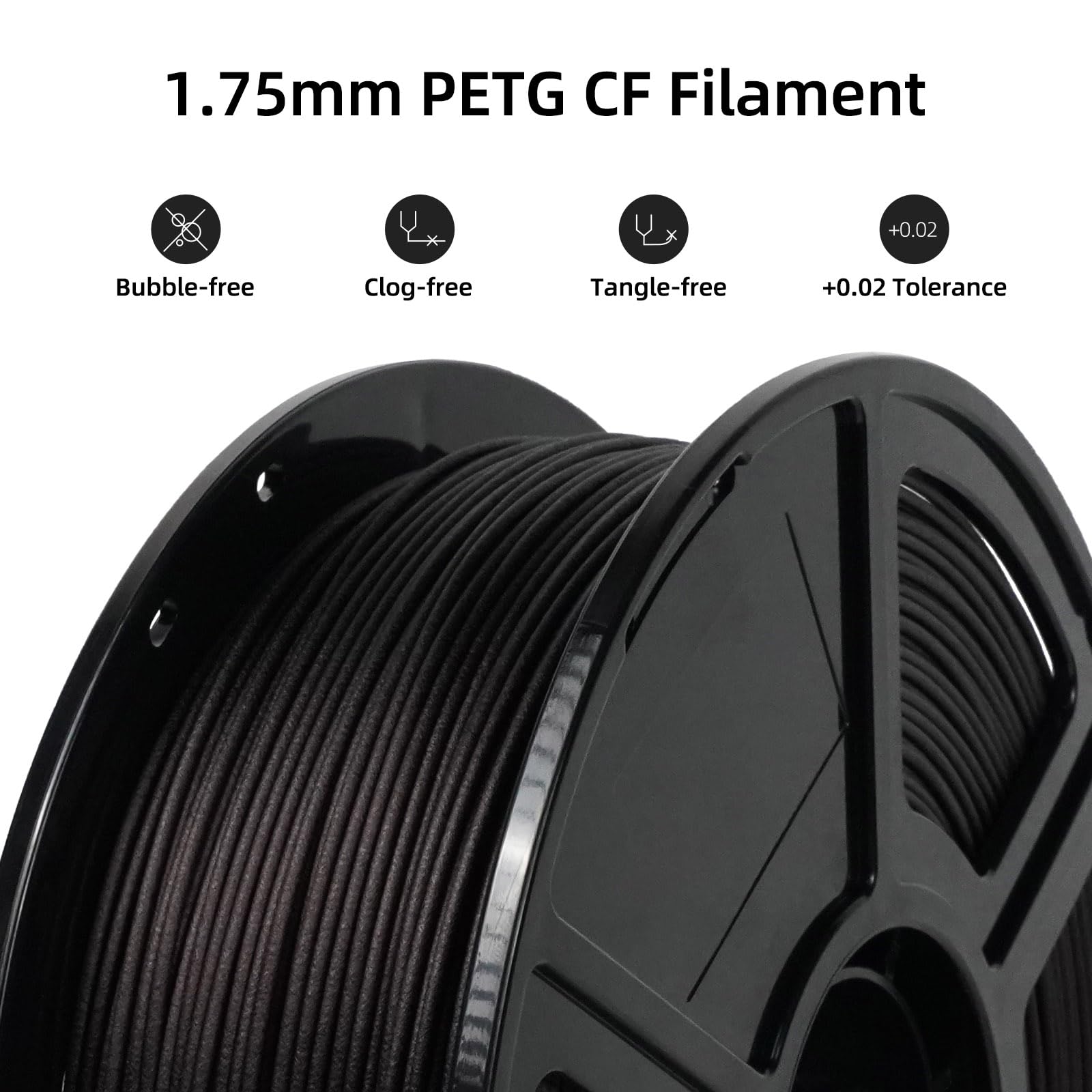 FLASHFORGE PETG CF Filamento stampante 3D 1,75 mm, resistente al calore, ad alta resistenza e rigidità filamento stampante 3D, progettato per modelli complessi e parti funzionali (Marsala)