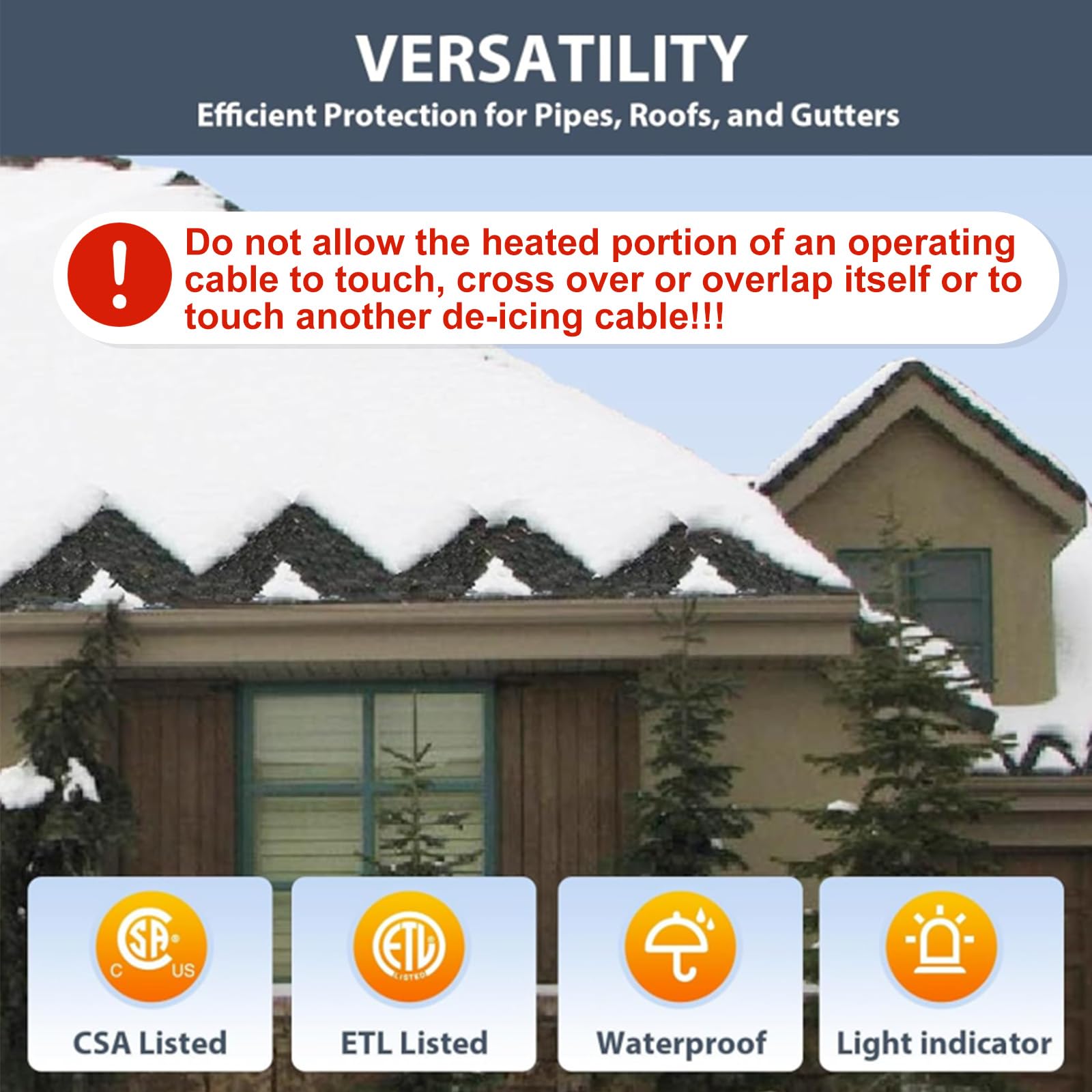 HEATIT HIRD 100 feet Roof & Gutter De-Icing Cable - 4