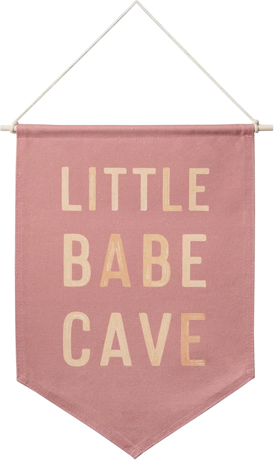 Little Babe Cave Pennant Flag Banner – Woodland Nursery Decor for Baby Girl, Pink Baby Room Decor, Girls Room Decor, Playroom Decor, Kids Room Decor Wall Hanging, Nursery Accent
