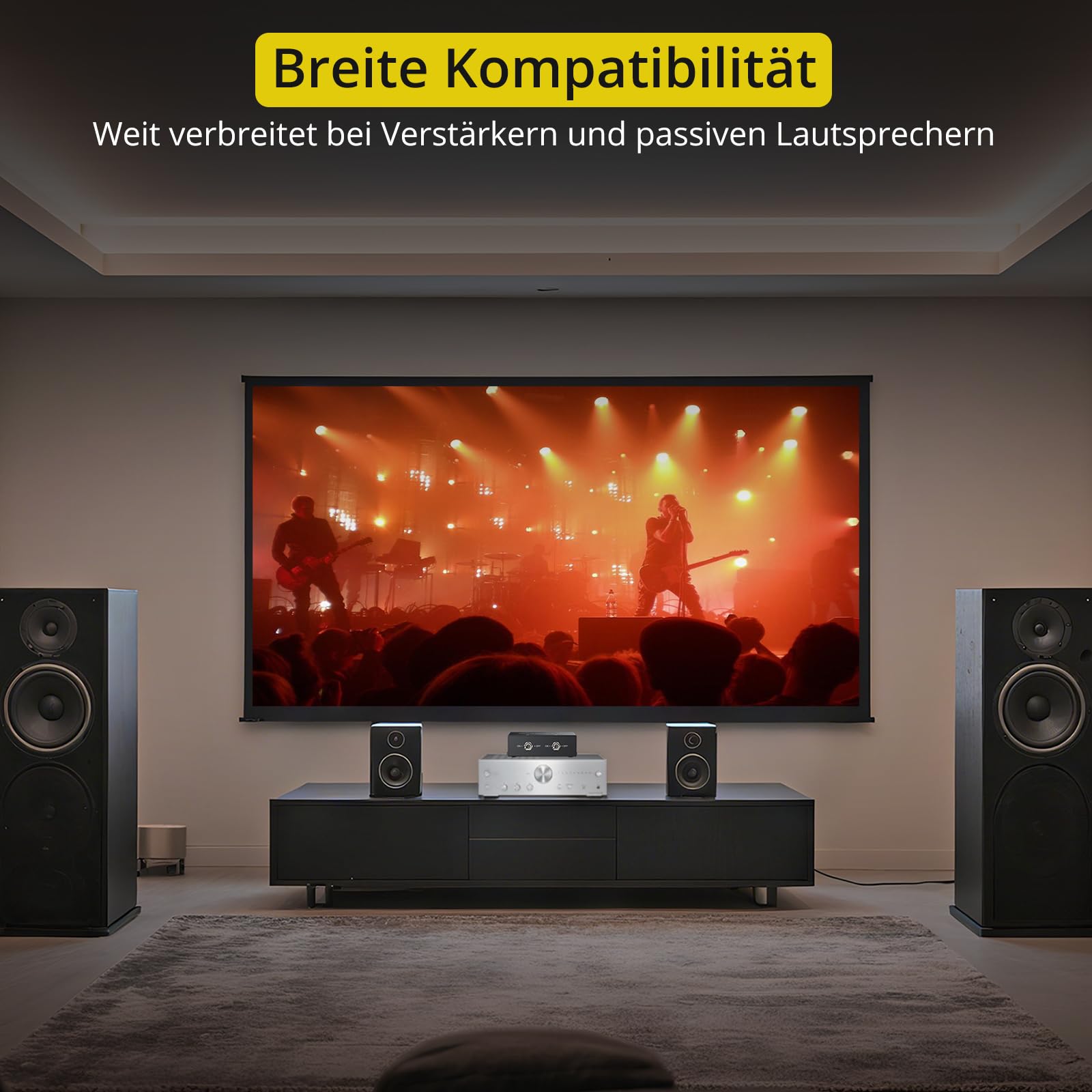 PROZOR Lautsprecherwahlschalter mit 2 Zonen, passiver Verstärkerschalter, Schaltbox für 1/2 Paar Lautsprecher mit unabhängiger Steuerung, 150 W RMS pro K, Federklemmen, Schwarz