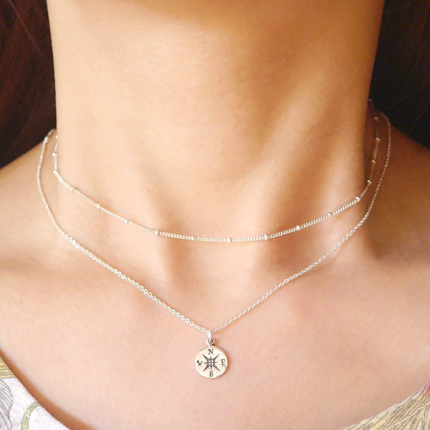 Wanderlust Compass Necklace for Graduation – Sterling Silver Meaningful Travel Gift for Her, Dainty Adventure Jewelry 18'' Length - Image 5