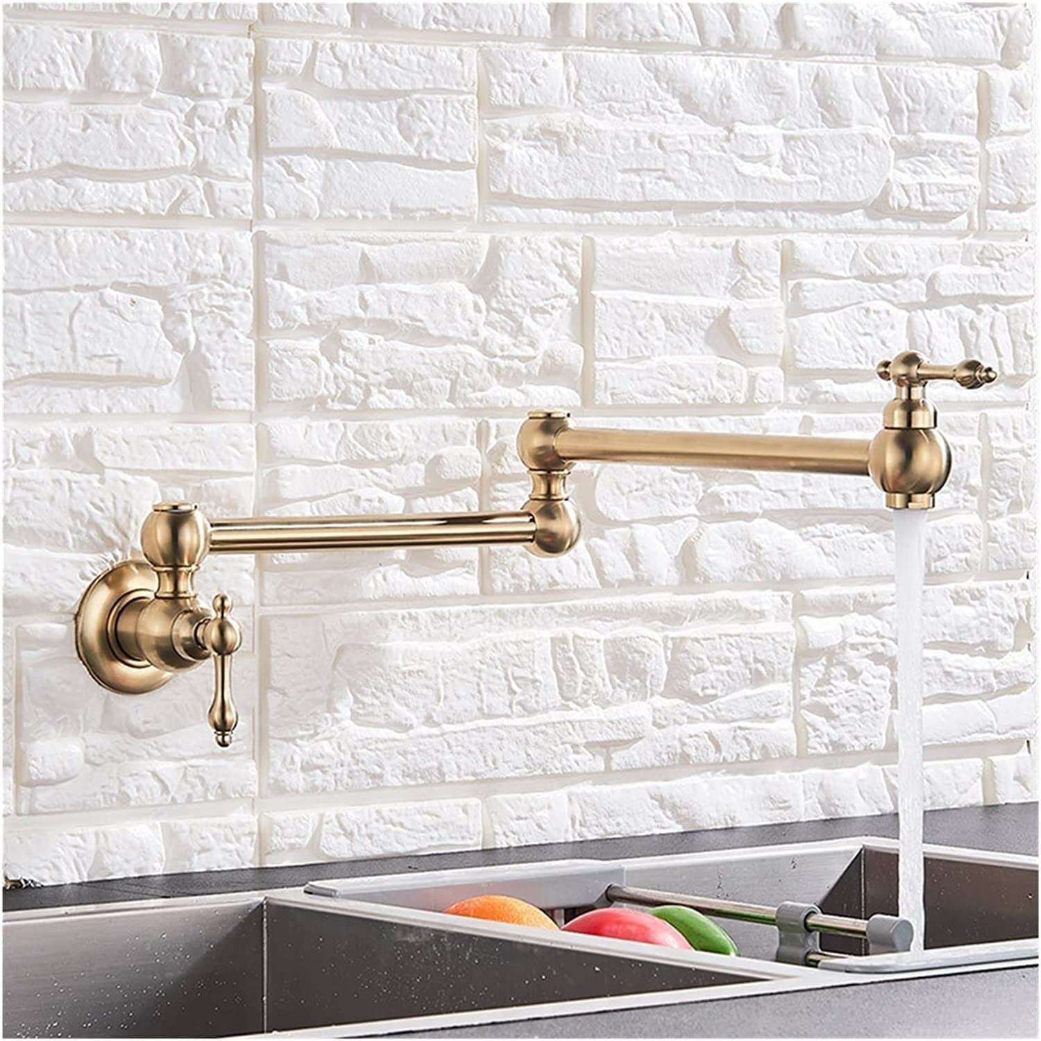 Grifo de llenado de ollas para pared que evita cargar peso en la cocina