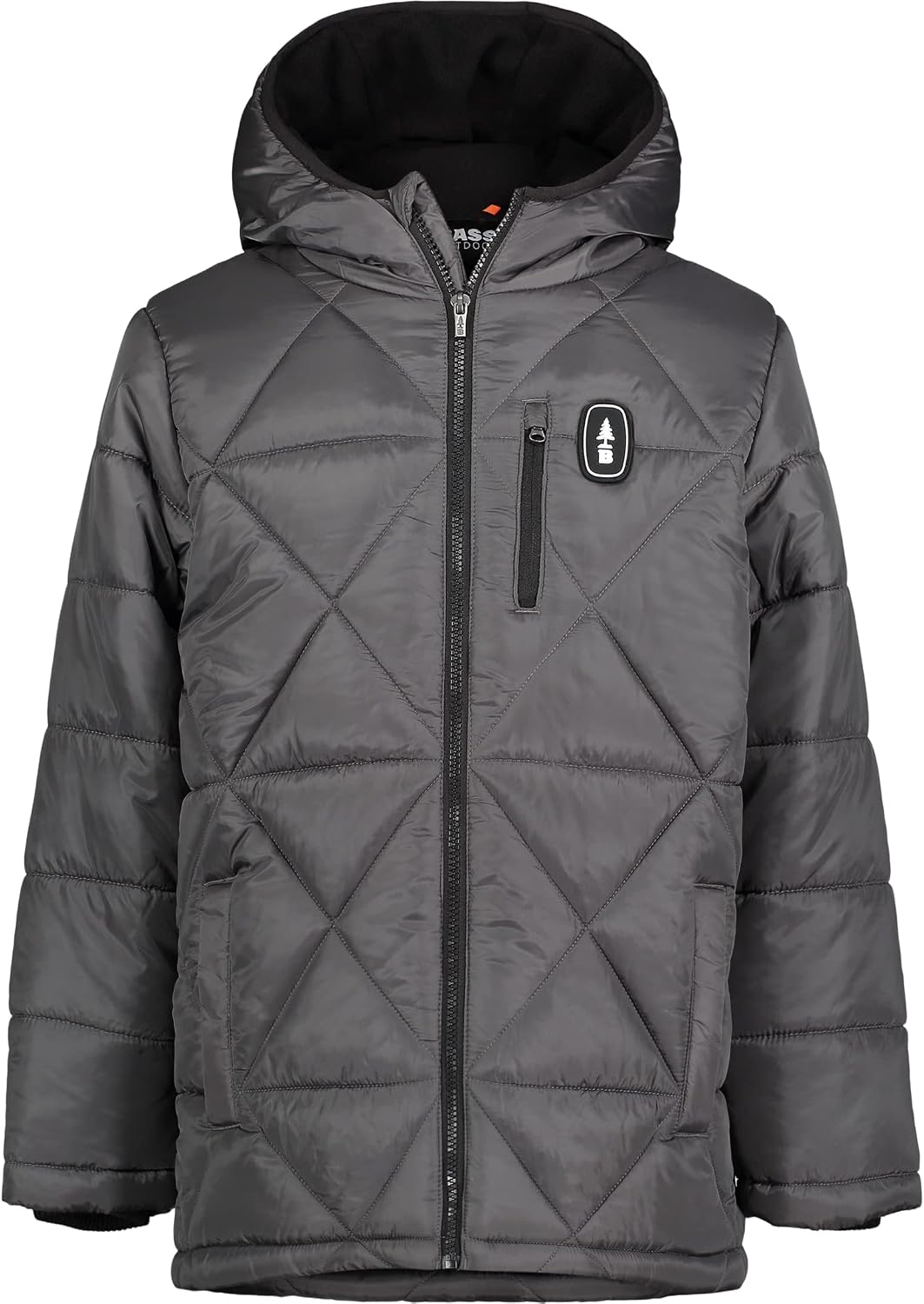 BASS OUTDOOR boys Heavy Weight Diagonal Quilted Puffer Coat
