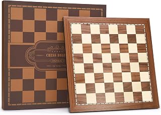AMEROUS 15 Inches Walnut Wood Chess Board Only, Professional Tournament Chessboard with Gift Package - Classic Solid Wood International Chess Game for Adults Beginner(No Chess Pieces)