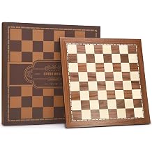 AMEROUS 15 Inches Walnut Wood Chess Board Only, Professional Tournament Chessboard with Gift Package - Classic Solid Wood International Chess Game for Adults BeginnerNo Chess Pieces