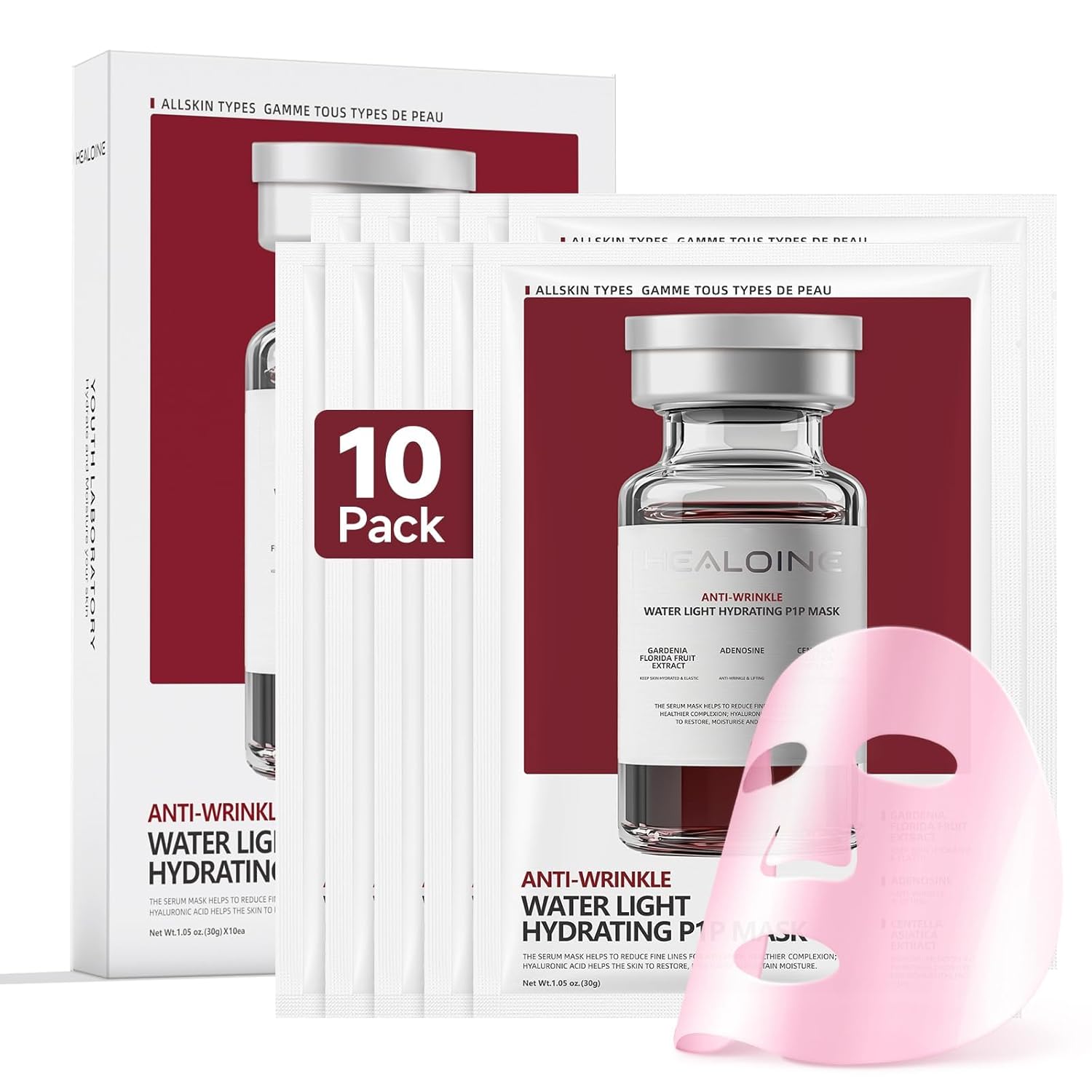 10 Packs Serum Mask Rice Nature Facial Mask Real Collagen Hydrating Firming Elasticity Overnight Trend Items Korean Skin Care 30g*10Sheet