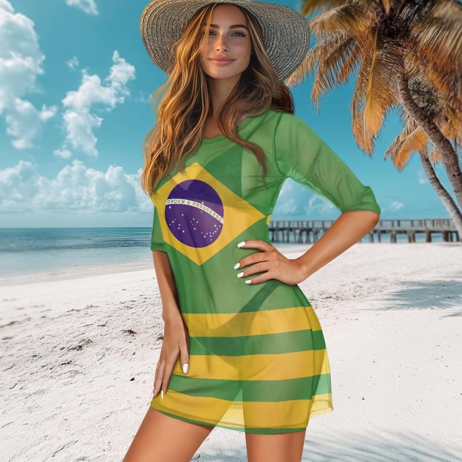 Swimsuit Coverup for Women Plus Size Mesh Sheer Cover Up Swimwear