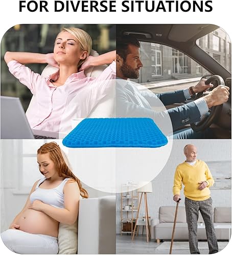 Miniatura 7 de C CRYSTAL LEMON Cojín de asiento de gel Ultimate Comfort para automóvil, silla de oficina y sentado durante mucho tiempo, cojín transpirable para